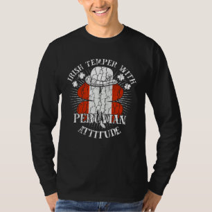 Distressed Irish Peruvian Attitude Patriotic Shamr T-Shirt