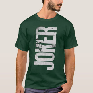 Distressed JOKER Graphic Dark Green T-Shirt