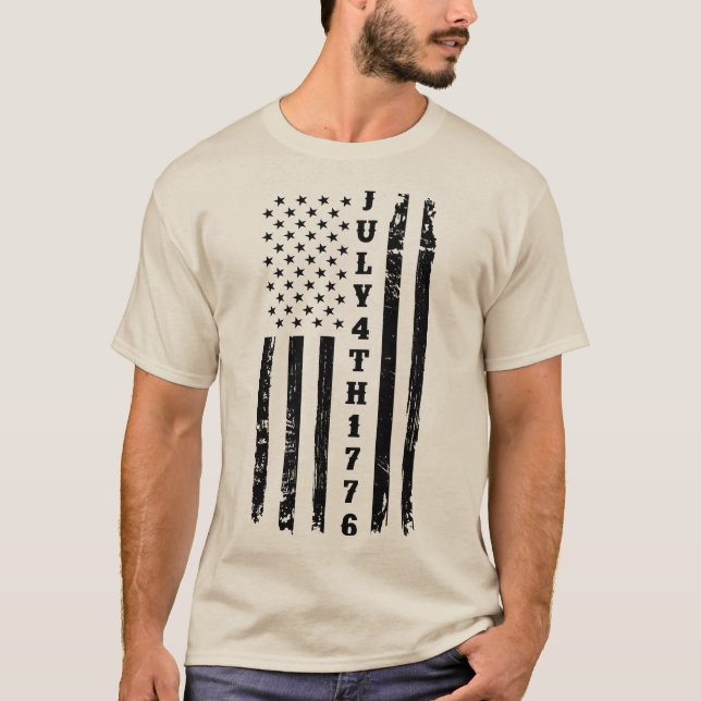 Distressed July 4th 1776 Flag T-Shirt (Front)