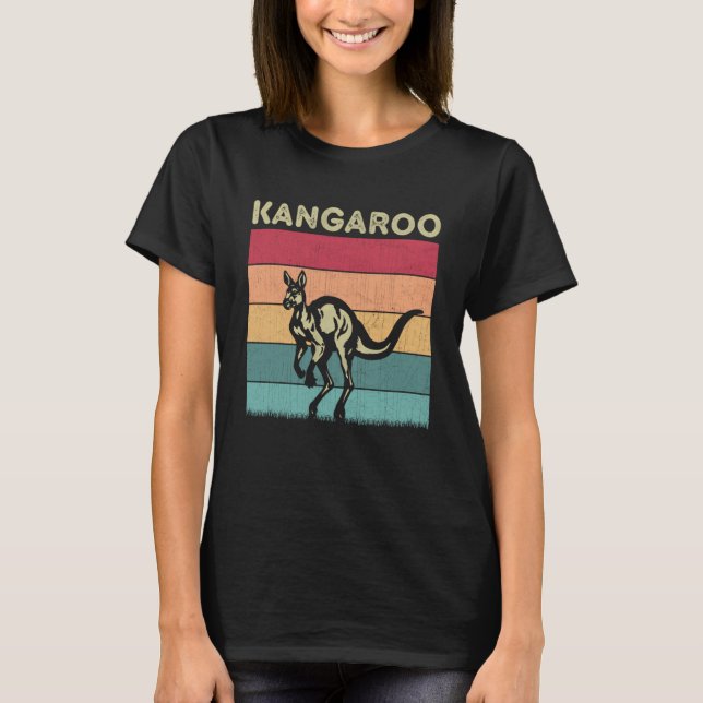 Distressed Kangaroo Lover Boys Girls Retro Style K T-Shirt (Front)