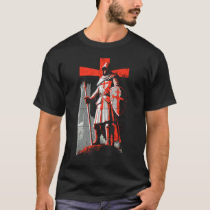 Distressed Knights Templar Crusader Cross Soldier T-Shirt