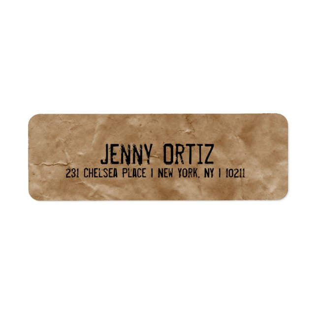 Distressed Kraft Paper Return Address Labels (Front)