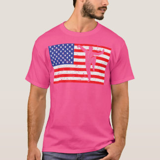 Distressed Kung Fu Usa American Flag Vintage Karat T-Shirt