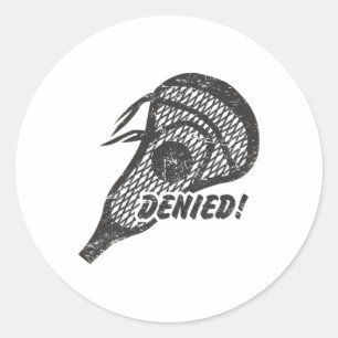 Distressed Lacrosse Player - Box And Field Lacross Classic Round Sticker