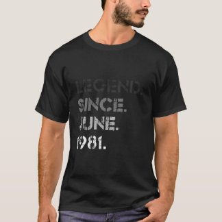 Distressed Legend Since June 1981 42Nd Bday 42 T-Shirt