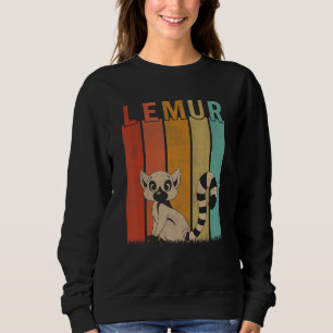 Distressed Lemur Men Women Kid Cute Lemur Retro Sweatshirt
