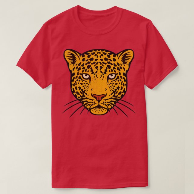 Distressed Leopard Jaguar Panther Wildlife Big Cat T-Shirt (Design Front)