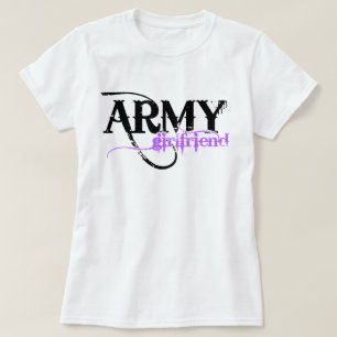 Distressed Lettering Army Girlfriend T-Shirt