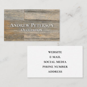 Distressed light Rustic Wood grain planks  Business Card