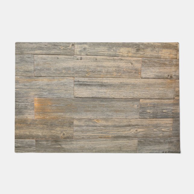 Distressed light Rustic Wood grain planks   Doormat (Front)