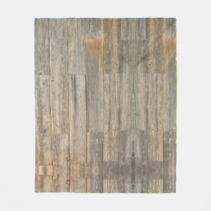 Distressed light Rustic Wood grain planks Fleece Blanket