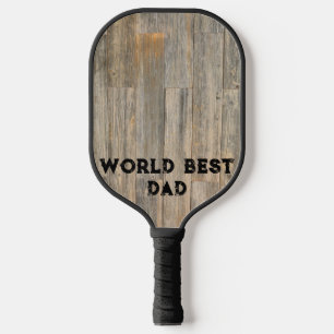 Distressed light Rustic Wood grain planks Pickleball Paddle