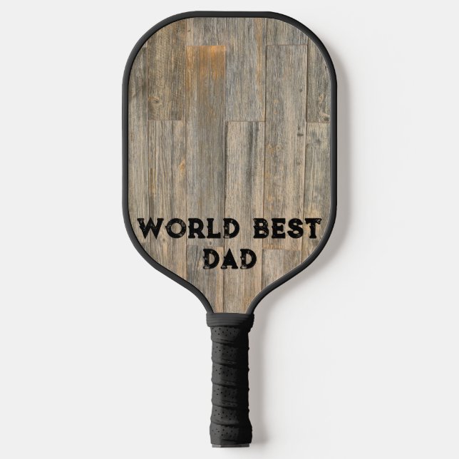 Distressed light Rustic Wood grain planks    Pickleball Paddle (Front)