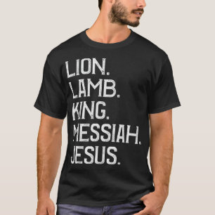 Distressed Lion Lamb King Messiah Jesus Christian T-Shirt