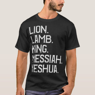 Distressed Lion Lamb King Messiah Yeshua Christian T-Shirt