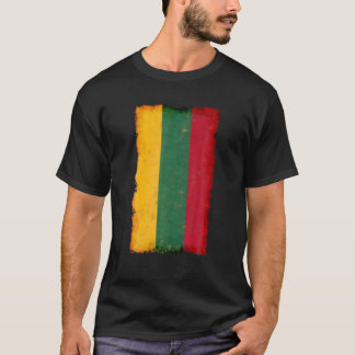 Distressed Lithuania Flag, National Pride Grunge S T-Shirt