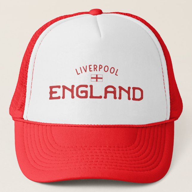 Distressed Liverpool England Trucker Hat (Front)