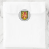 Distressed Look Red Lion Yellow Shield Classic Round Sticker (Bag)