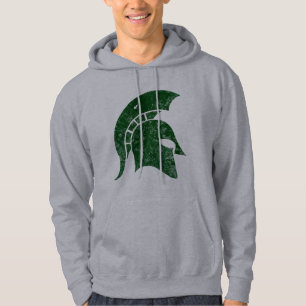 Distressed-Look Spartan Head Hoodie