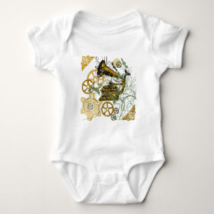 Distressed Look Steampunk Design Baby Bodysuit