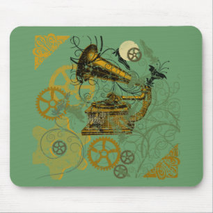 Distressed Look Steampunk Design Mouse Mat