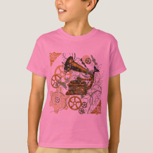 Distressed Look Steampunk Design T-Shirt