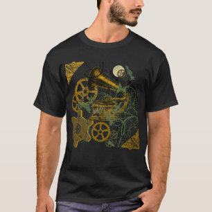 Distressed Look Steampunk Design T-Shirt