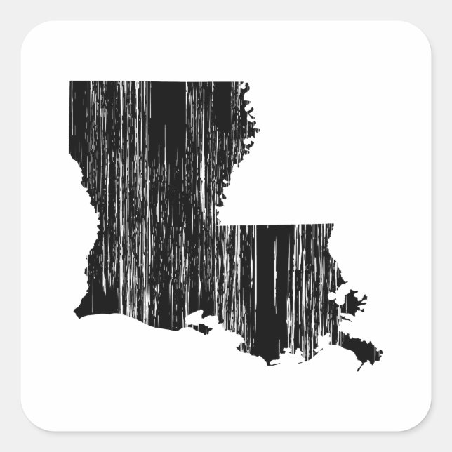 Distressed louisiana State Outline Square Sticker (Front)