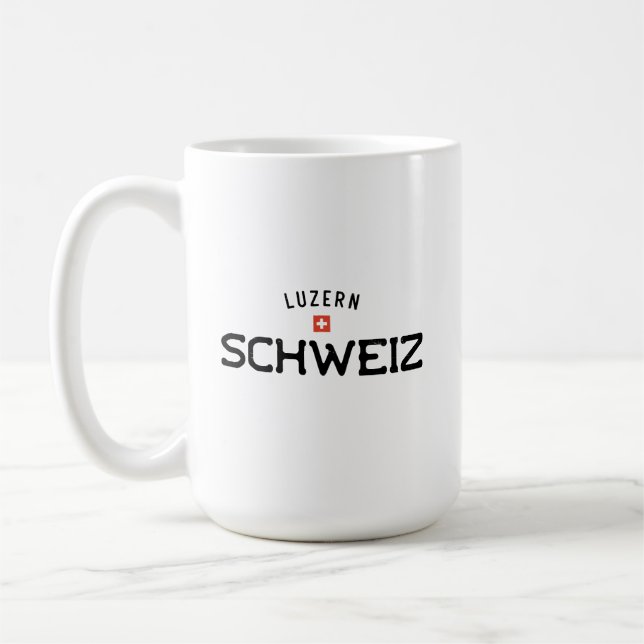 Distressed Luzern Schweiz (Lucerne Switzerland) Coffee Mug (Left)