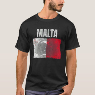 Distressed Malta Flag Graphic For Men Women Kids M T-Shirt