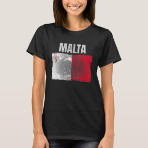 Distressed Malta Flag Graphic For Men Women Kids M T-Shirt