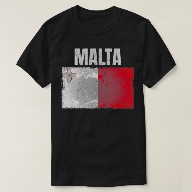 Distressed Malta Flag Graphic for Men Women Kids M T-Shirt (Design Front)