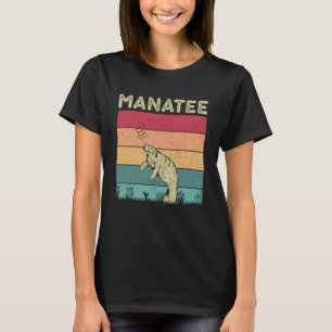 Distressed Manatee Lover Boys Girls Retro Style Ma T-Shirt