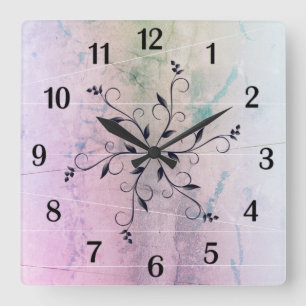 Distressed Marble Square Wall Clock