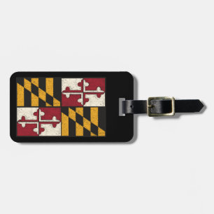 Distressed Maryland Flag Luggage Tag