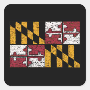 Distressed Maryland State Flag Sticker
