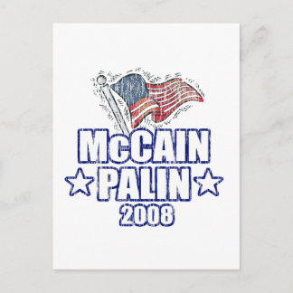 Distressed McCain Palin Postcard