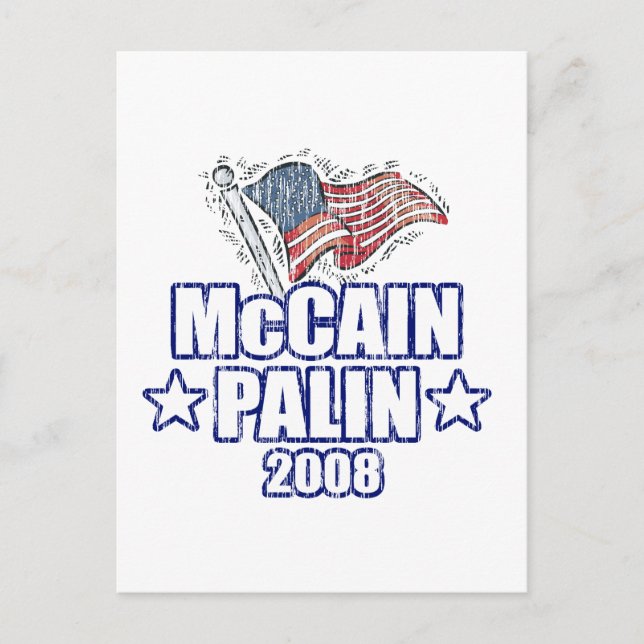 Distressed McCain Palin Postcard (Front)