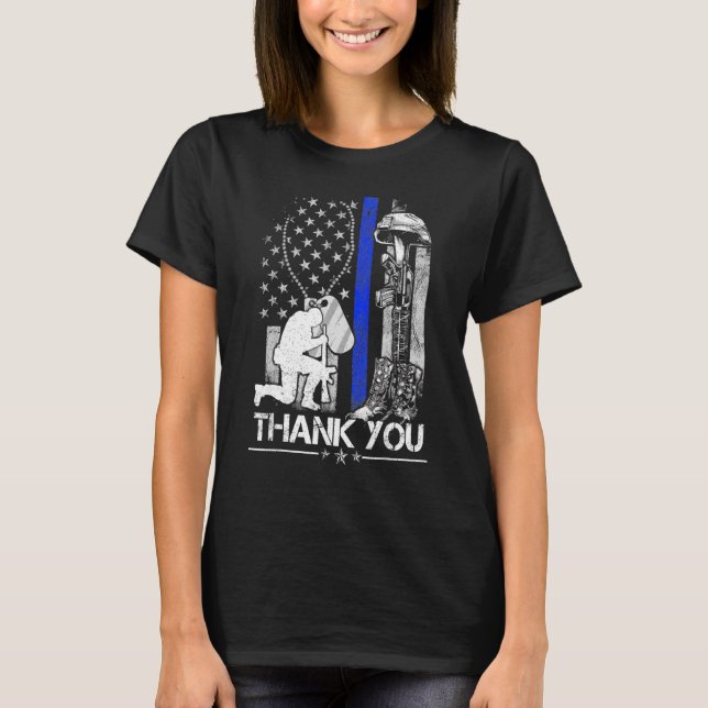 Distressed Memorial Day Flag Military Boots Dog Ta T-Shirt (Front)