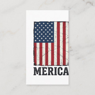 Distressed Merica Flag Patriotic Vector Shirt Desi Business Card