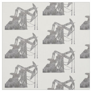 Distressed Metal Oil Pumping Unit Design Fabric