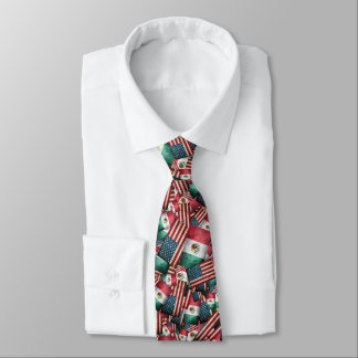Distressed Mexican/American Flags - US & Mexican Tie