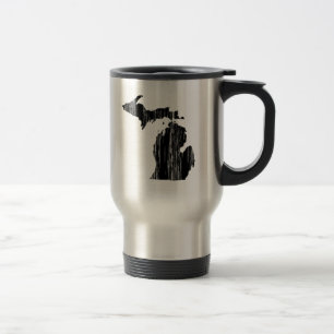 Distressed Michigan State Outline Travel Mug