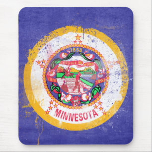 Distressed Minnesota State Flag Mouse Mat