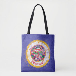 Distressed Minnesota State Flag Tote Bag