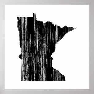 Distressed Minnesota State Outline Poster
