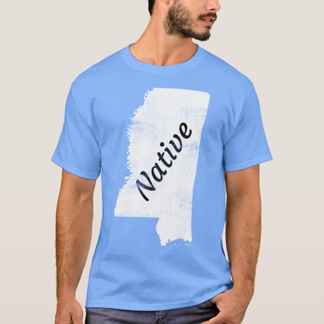 Distressed Mississippi Native Design T-Shirt (Front)