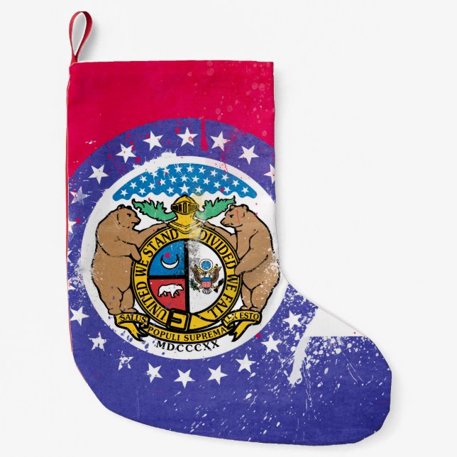 Distressed Missouri Flag Small Christmas Stocking (Front)