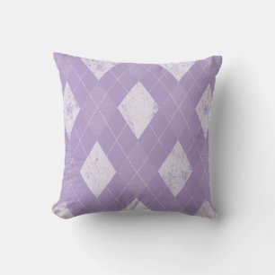 Distressed Monochrome Argyle Cushion