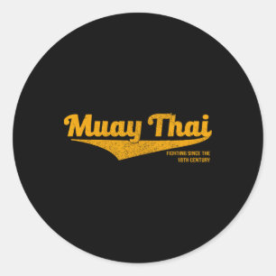 Distressed Muay Thai Kickboxing , Mma, Bjj, Thaila Classic Round Sticker